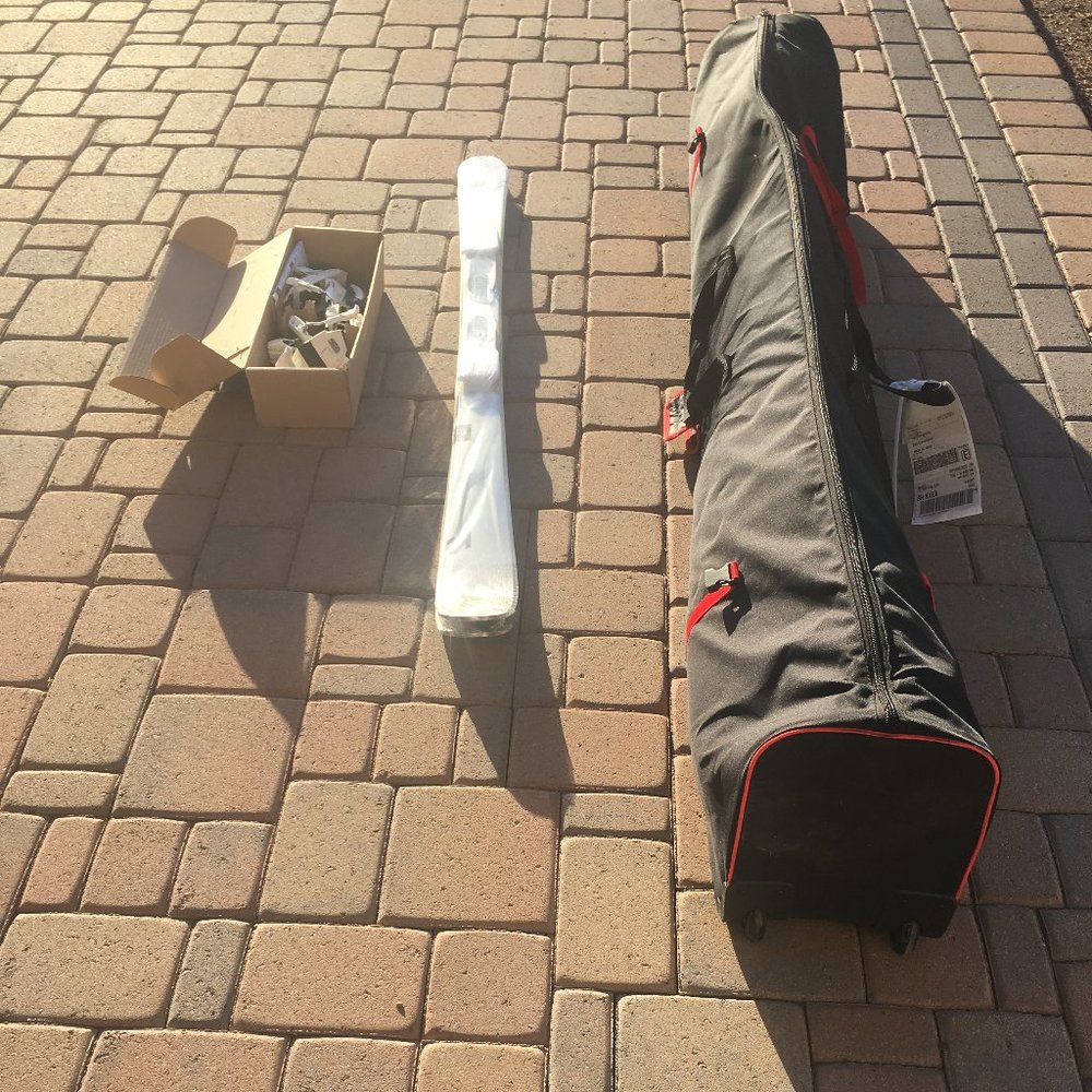 K2 Anthem skis & Marker bindings with travel bag